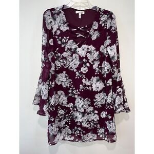 Floral Bell Sleeve Dress By Speechless - Large